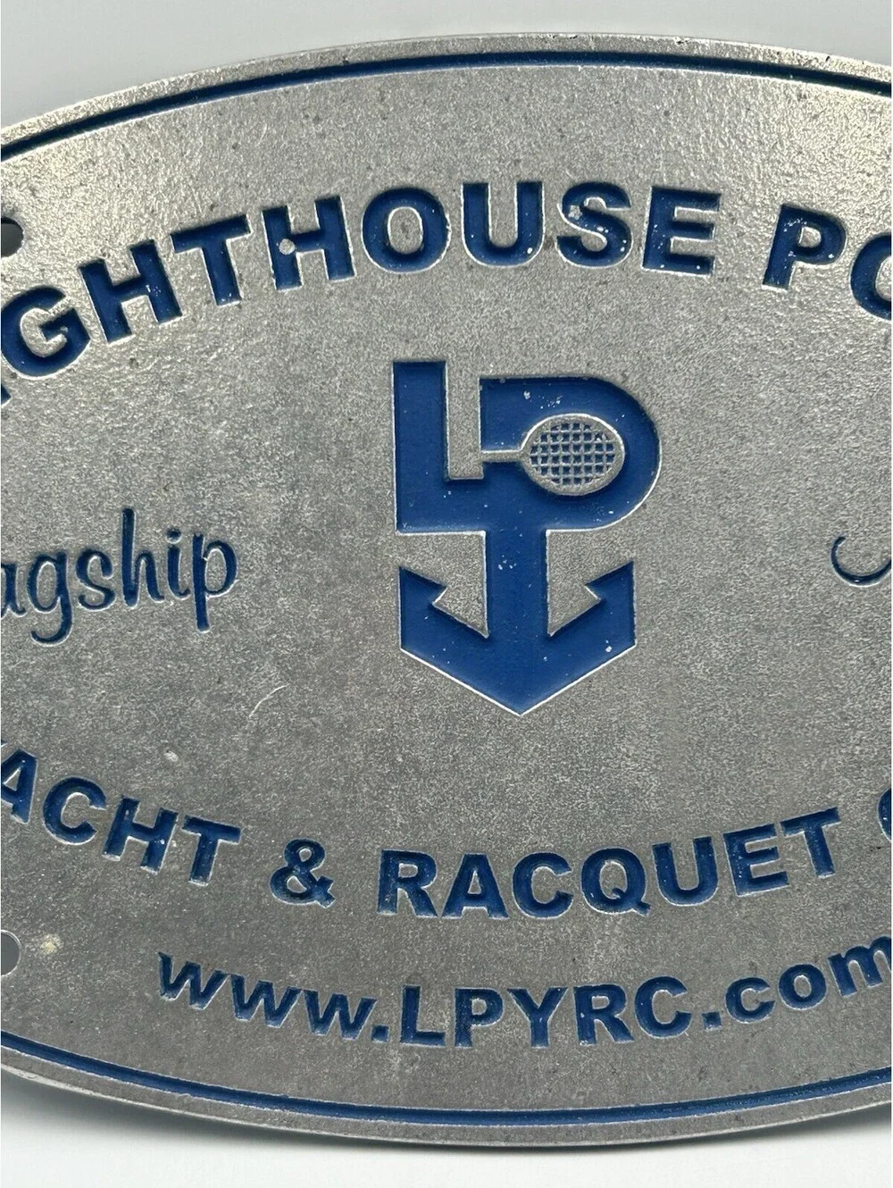 Lighthouse Point Yacht & Racquet Club Flagship Member Metal Plaque 12”